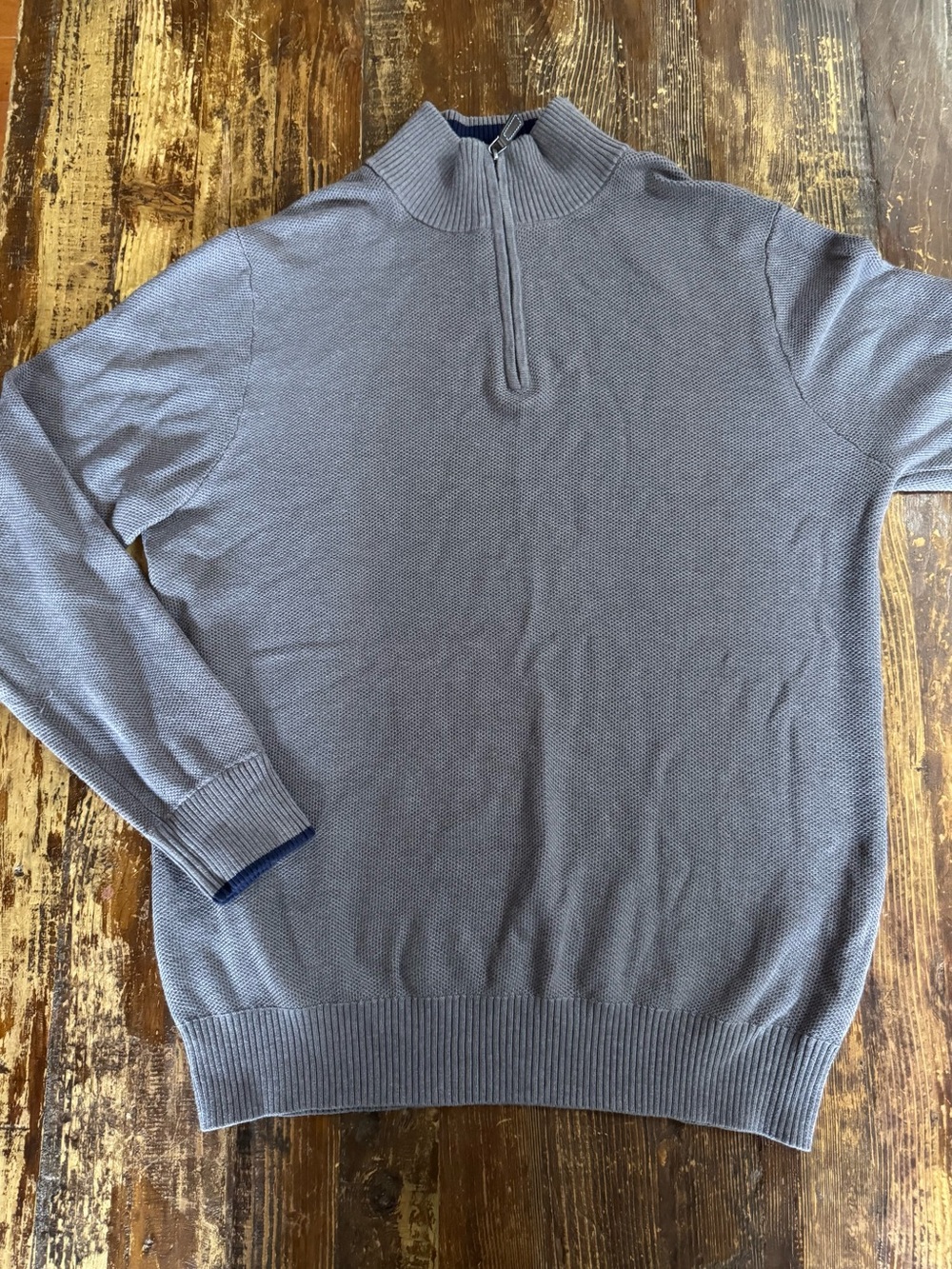 Tailorbyrd Men's Half-Zip Knit Sweater - Dusty Blue